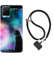 Vivo Y11S Y21S Y20 Y20S Y70 Kılıf Boyun Askılı Silikon Window Cat 1787