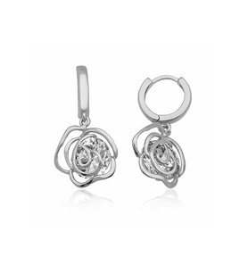 Gümüş Sallantılı Gül Kadın Küpe CSR2184427