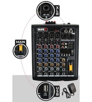 Midex MP-400 Amfili Power Mikser 2x200 WATT 4 Kanal (Bluetooth USB Efekt Kayıt)