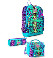 Coral High Kids Renkli Leopar Desenli 3'lü Okul Çanta Seti SET0123769 - Kız (Çok Renkli)