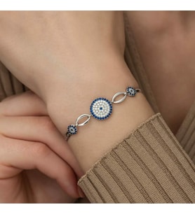 NAZAR 925 AYAR GÜMÜŞ BİLEKLİK (Karışık)