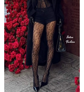 Intive Leopard Fileli İthal Leopar Desen Trend Külotlu Çorap -Limited (Siyah)