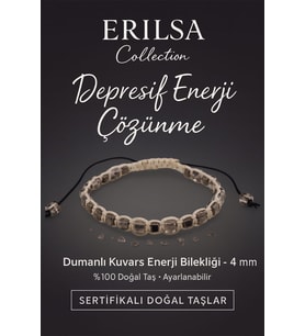 Sertifikalı Depresif Enerji Çözünme Bilekliği – Dumanlı Kuvars Doğal Taş 4 mm Ayarlanabilir (Çok Renkli)