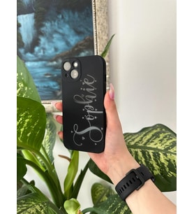 Kabartmalı Parlak Kalp Detaylı İsimli Iphone Telefon Kılıfı