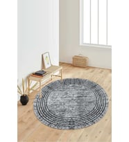 Dijital Baskılı Kaymaz Taban Yıkanabilir Yuvarlak Salon Halısı Koridor Halısı Paspas NDY-SD-1132 (Gri)