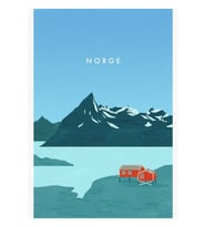 Norveç Seyahat Afişi Tablo Ahşap Poster Dekoratif