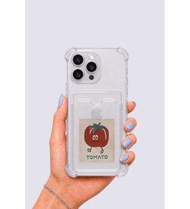iPhone 14 Pro Max Kartlıklı Tomato Desenli Kılıf