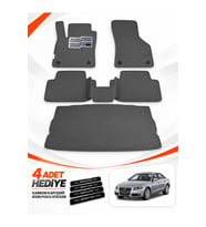 e-biz AUDİ A4 SEDAN (2008-2015) Uyumlu EVA Oto Paspas Bagaj Paspası Dahil Koyu Gri