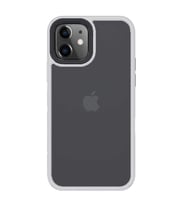 iPhone 12 Mini Kılıf Kenarları Renkli Arkası Mat Kılıf (Beyaz)