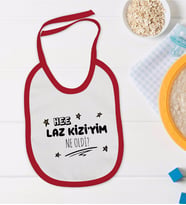 BK Kids Laz Kızıyım Tasarımlı Kırmızı Bebek Mama Önlüğü-1