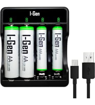 Lexroo G479 4'lü Pil Şarj Aleti + 2 Adet AA 2700 mAh + 2 Adet AAA 900 mAh Şarjlı Kalem Pilli Set