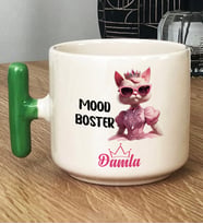 Kişiye Özel Mood Boster Hediye T Kupa Bardak Doğum Günü Hediyesi (Yeşil)