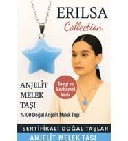 Sertifikalı Yıldız Model Anjelit Melek Doğal Taş Kolye – Sevgi ve Merhamet Taşı (Çok Renkli)