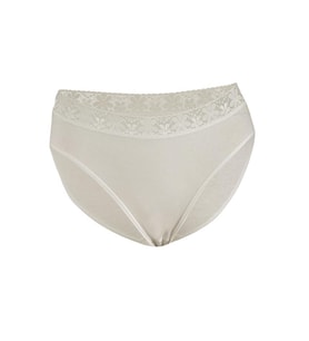 12 Adet Yıldız Bayan Likralı Beli Dantelli Bikini Külot Ekru 3523