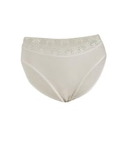12 Adet Yıldız Bayan Likralı Beli Dantelli Bikini Külot Ekru 3523