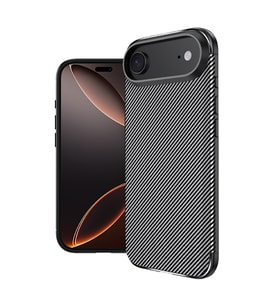 iPhone 17 Air Kılıf Negro Karbon Tasarım Silikon Kılıf (Siyah)