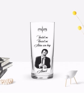 BK Gift Kişiye Özel Renkli Baskılı Vuslat Mı Hasret Mi Tasarımlı Rakı Bardağı-1 (Beyaz)