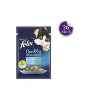 Felix Somon Ve Sardalyalı Kedi Yaş Mama 85 Gr*26 Adet (Kahverengi)