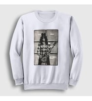 Presmono Unisex Beyaz Amps Guns N' Roses Slash Sweatshirt 39812tt