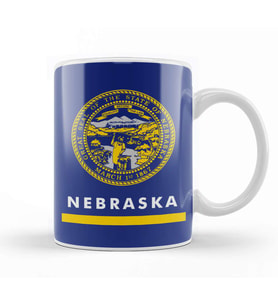 Nebraska State Flag Kupa Bardak Porselen