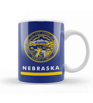 Nebraska State Flag Kupa Bardak Porselen