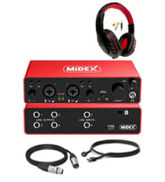 Midex GLX-900HD PRO Üst Segment Usb Stüdyo Ses Kartı 4 Giriş 4 Çıkış (Kulaklık ve Kablo)