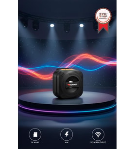 Bluetooth Hoparlör Led Işıklı Outdoor Kablosuz Speaker D79 Siyah