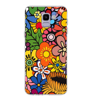 PrintiFy Samsung Galaxy J6 2018 ile Uyumlu 1mm Slim Fit Retro Colors 2 Baskılı Şeffaf  Kılıf