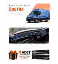 IVECO DAILY (2015-2021) Uyumlu Torpido Koruma Örtüsü Oto Kılıfı - Siyah Mavi