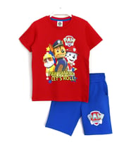 Paw Patrol Marshall Rubble Chase Baskılı Erkek Çocuk Takım Mavi Kırmızı