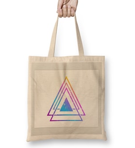 Colorful Abstract Triangle illustration Bez Çanta Uzun Saplı