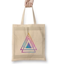 Colorful Abstract Triangle illustration Bez Çanta Uzun Saplı