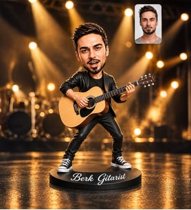 Kişiye Özel Gitarist Tasarımlı Ahşap Biblo