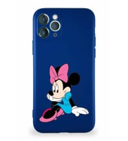 Apple iPhone 11 Pro Soft Premier Kapak Minnie Mouse-E Tasarımlı Silikon Kılıf - Lacivert (Şeffaf)