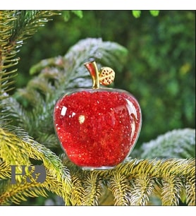 H&D Kırmızı Kristal Cam Elma Heykelcik Paperweight Rhinestones İle Ev Dekor Noel Dekorasyon