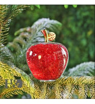 H&D Kırmızı Kristal Cam Elma Heykelcik Paperweight Rhinestones İle Ev Dekor Noel Dekorasyon