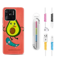 Xiaomi Redmi Note 7 8 9 Pro 10 2022 10 Pro 10S Kılıf Kablo Koruma Spiral Silikon Avokado Skate 1741