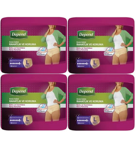Depend Emici Külot Hasta Bezi Large - Büyük Kadın 40 Adet (4PK*10)