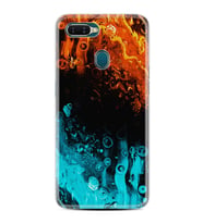 Oppo A5S A15 A16 A54 A55 A73 A74 Kılıf Desemli Silikon Orange Blue Color 1665