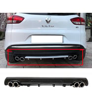 Renault Clio Mk4 SportTourer SW Siyah Difüzör Çiftli Yuvarlak Egzoz Görünümlü D Tip Difizör 2012-2019
