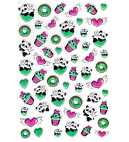 Sticker Kabartmalı A4 Boyutunda Stiker Defter, Planlayıcı Etiket-(lim557) - Donut Kek Panda