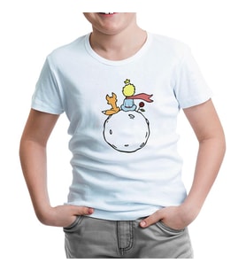 Küçük Prens - Gül ve Tilki Beyaz Çocuk Tshirt