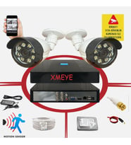 2 li Hareket Algılayan 5 MP Lens 8 Warm Led Gece Renkli Gösteren Güvenlik Kamerası Seti BS 2308W