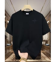 Unisex Grafik Ruhu, İmza Tarzı Tasarım Basklı Tshirt (Siyah)