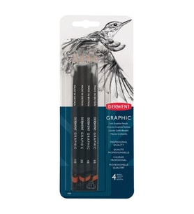 Derwent Graphic Pencils Dereceli Kalem Seti Soft (Sketching) 4'lü Blister 