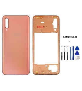 Samsung Galaxy A70 - SM-A705F FULL Kasa Arka Kapak Takım TURUNCU - TAMİR SETİ