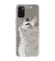 GM 21 Plus Kılıf HD Resim Baskılı Beyaz Kedi StKd -061