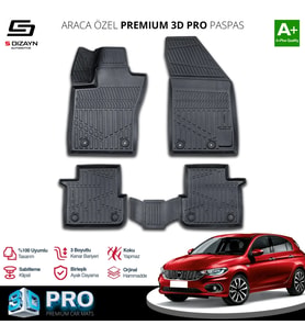 S-Dizayn Fiat Egea HB 3D Pro Havuzlu Paspas 2015 Üzeri A+ Kalite