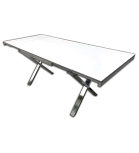 Masa 13656 X AYAK Model Metal Nikelaj Dikdörtgen Kelebek Yana AçıIır El yapım (Beyaz)