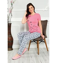 Alperi 78-435 Kadın Mint Siyah Kısa Kol Pijama Takımı